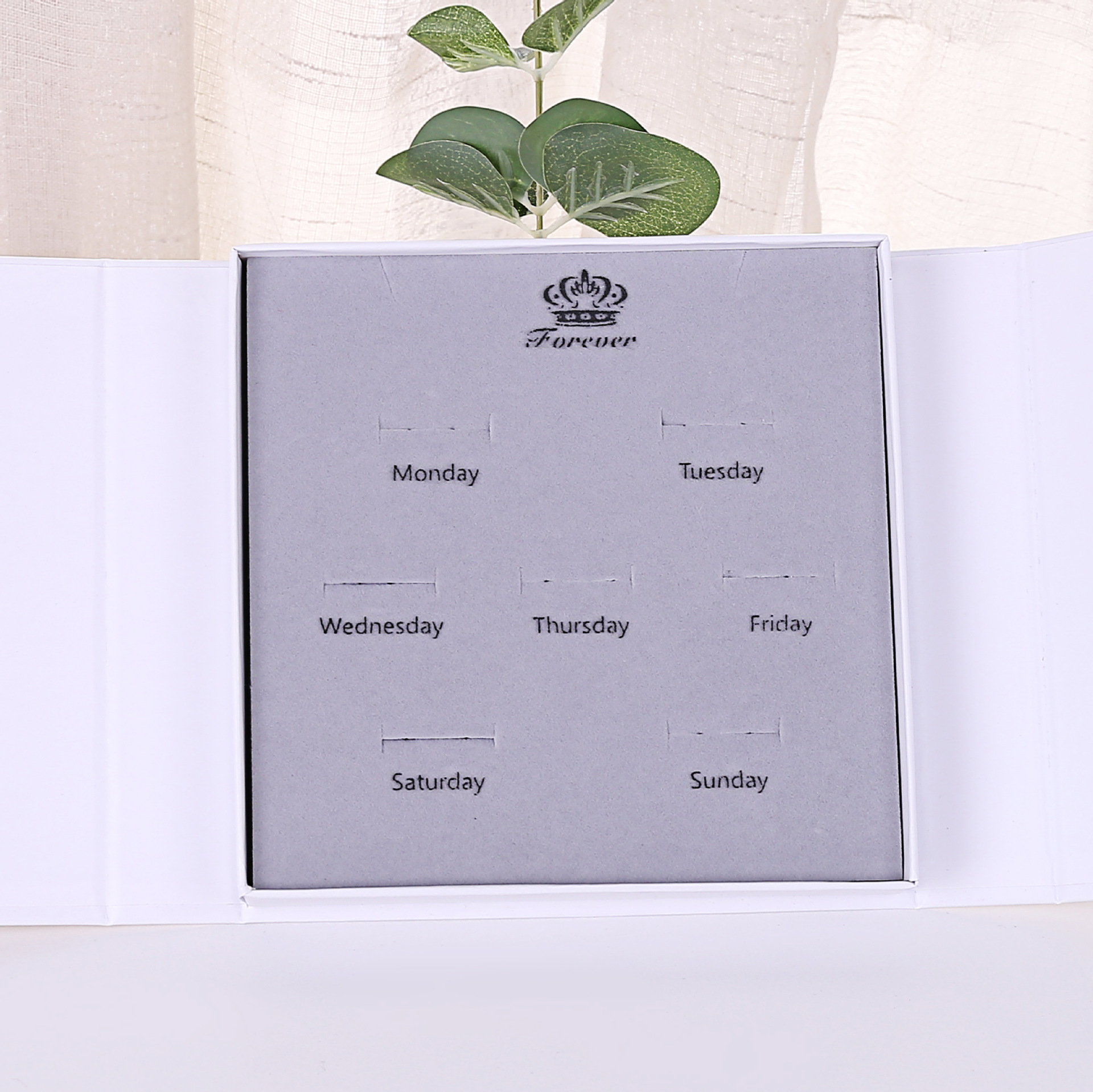 正方形礼盒星期盒一周星期耳钉盒7天戒指盒纸盒包装盒首饰盒批发