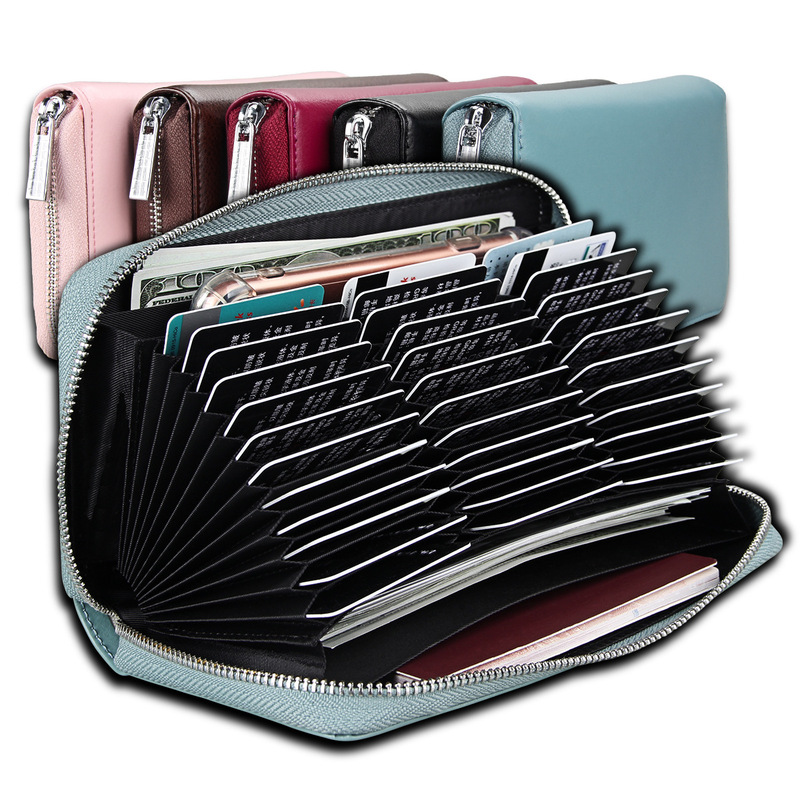 Organ Long Genuine Pickup Bag Passport Bag Anti-Rfid Credit Card Bag Multi-Functional Men's and Women's Wallet Passport Holder