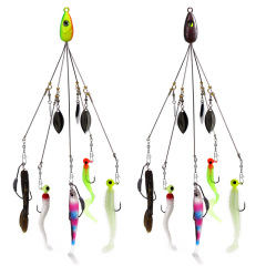 Weihé Fishing Lure Set 21.5cm 18g Group Attack Soft Bait Lure with Lead Head Hook Soft Worm Soft Fish Cross-border Wholesale