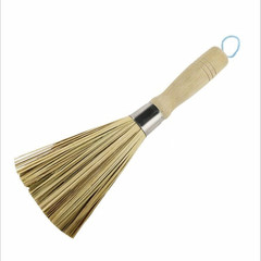 Factory Nostalgic Wood Handle Bamboo Cookpot Scrubber Kitchen Large Iron Pan Cleaning Brush Kitchen Daily Necessities
