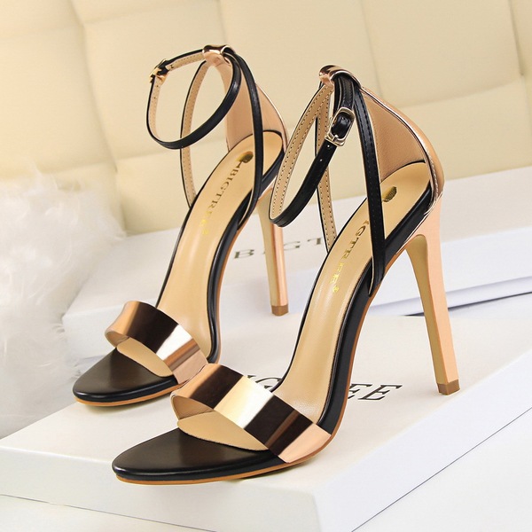 Sexy two-tone sandals for clubs and parties stiletto heels with…