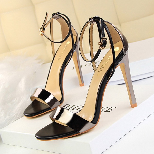 Sexy two-tone sandals for clubs and parties stiletto heels with…