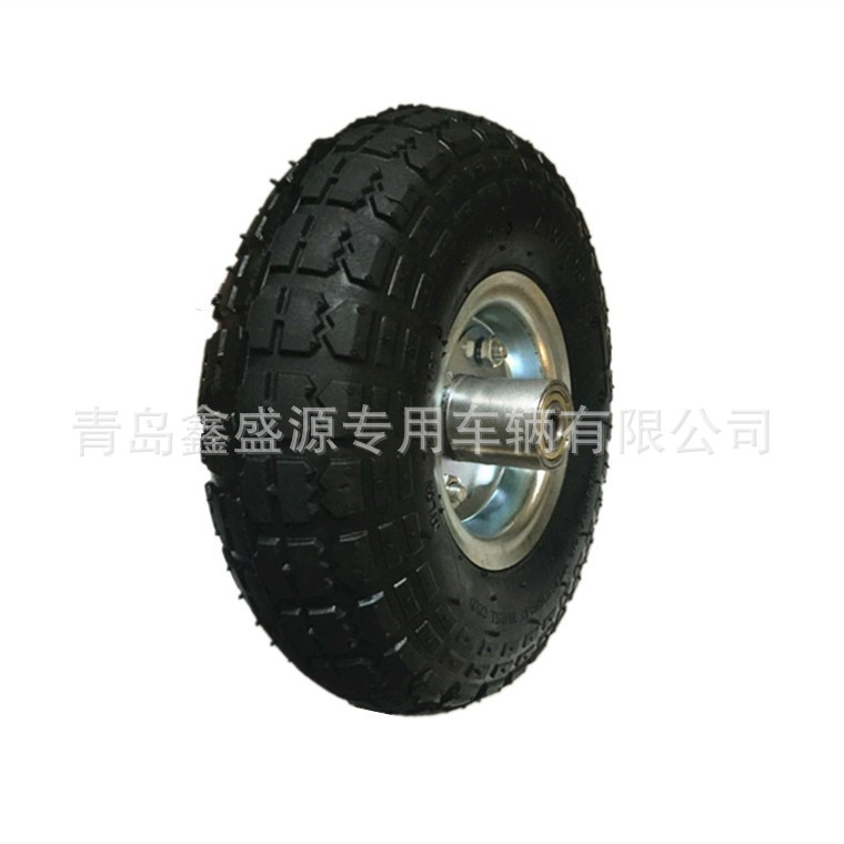 10寸充气轮3.50-4 网车水管车铲车轮子 10*4.10/3.50-4充气轮子