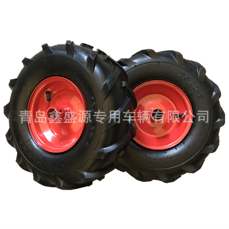 13寸人字充气轮 13*5.00-6微耕机拖拉机充气轮胎 13寸橡胶扒轮