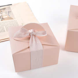 现货粉色手提蛋糕盒可爱礼物盒彩印正方形精美礼品盒子批发