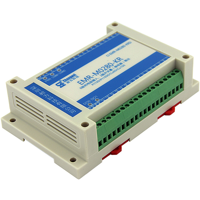 8路热电阻输入 2路继电器输出EMR-M0280-KR Pt100温度采集模块