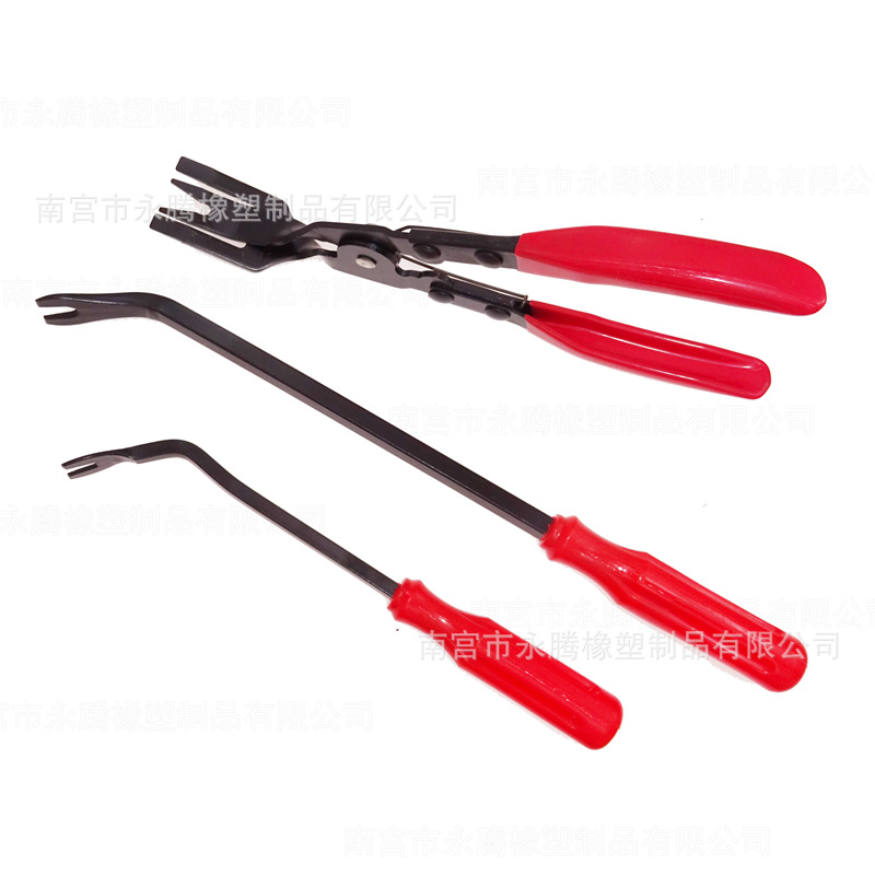 Alicates para encender el coche, destornillador con hebilla de goma, juego de 3 piezas, desmontaje y mantenimiento de coche, palanca de cuerno, herramienta, cubierta de bolsa de tela