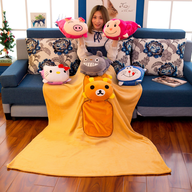 厂家供应抱枕被子二合一空调被两用枕头汽车靠垫毯子礼品LOGO侧睡