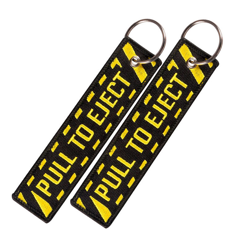 AliExpress Amazon Yellow Explosions pull to eject Fashion Motorcycle Embroidery Keychain