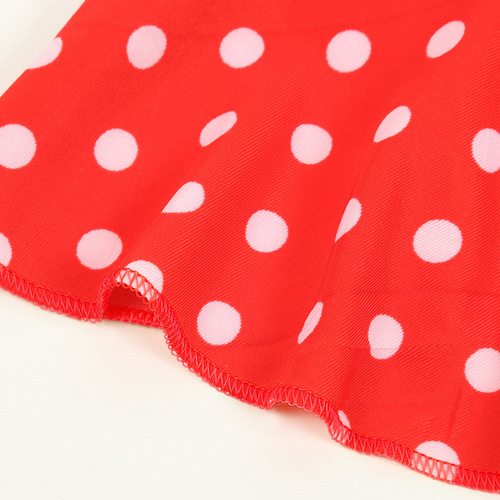 Children's swimsuit girls one-piece polyester cartoon cute floral suspender swimsuit girl hot spring swimsuit