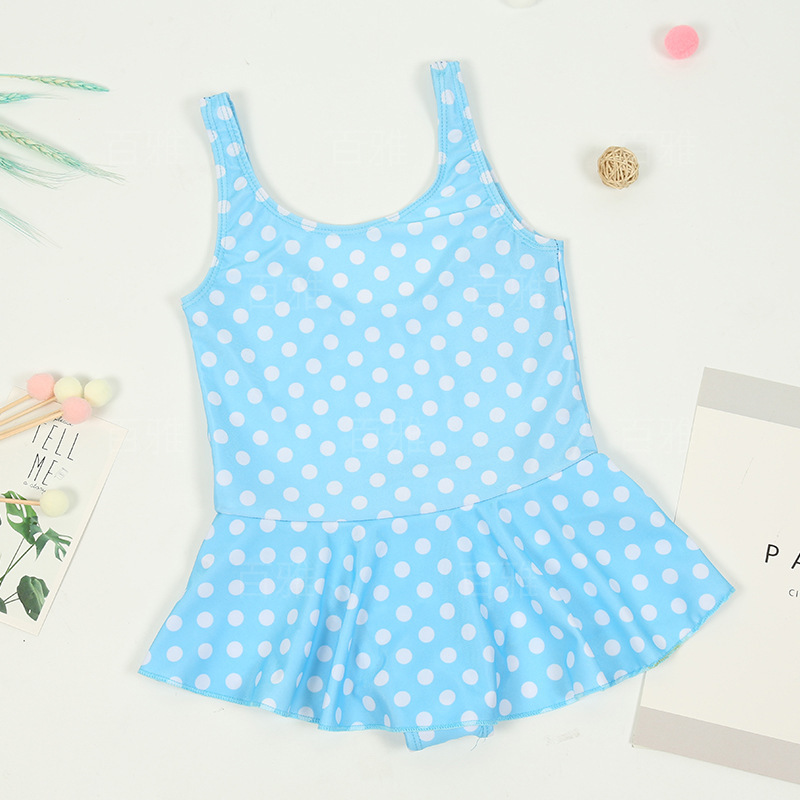 Traje de baño para niños estilo coreano de una sola pieza falda de tirantes estilo occidental lindo impreso traje de baño de moda traje de baño de vacaciones junto al mar