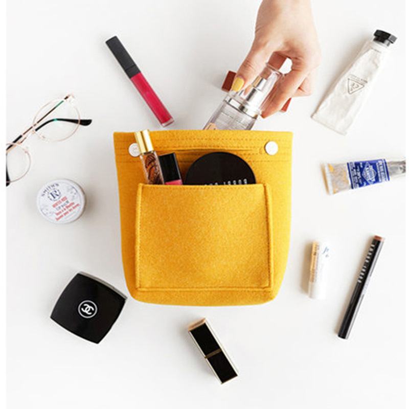 BS厂家供应毛毡化妆包 包中包 女士洗漱化妆品毛毡收纳包