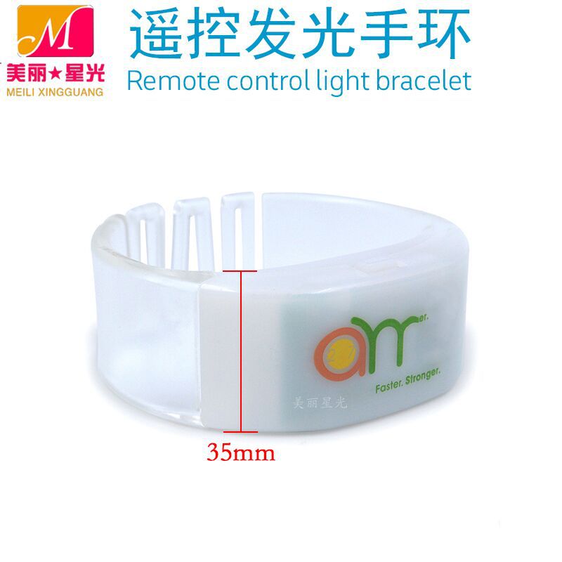 Pulsera luminosa led al por mayor, grupo de cambio de color de partición de control remoto de concierto, rompecabezas de palabras, pulsera luminosa, logotipo impreso