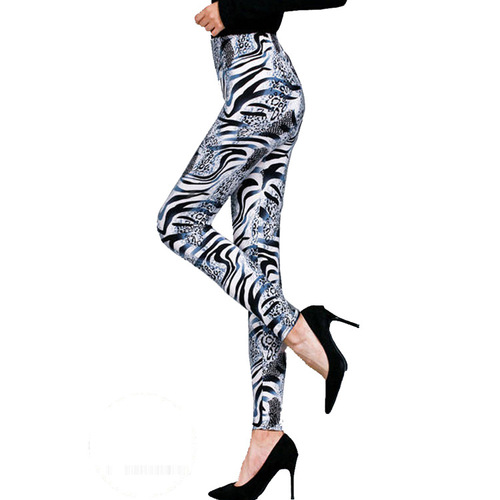 New women's cropped leggings, outerwear, plus-size, thin, sexy leopard-print stretch trousers, trendy women's pants.