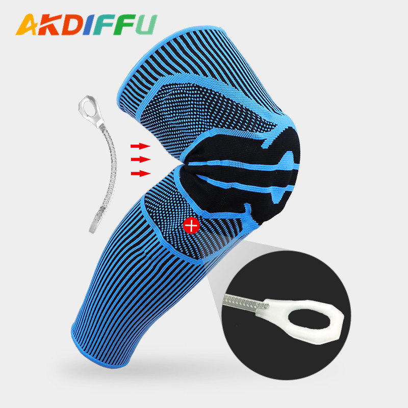 Transfronteriza nuevo equipo de protección al aire libre Deportes Baloncesto rodillera de punto almohadilla de la rodilla de silicona transpirable almohadilla de la pierna delgada