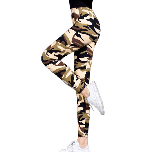 Women's Camouflage Tights with Stretchy Capri Length Outerwear Petite Pants