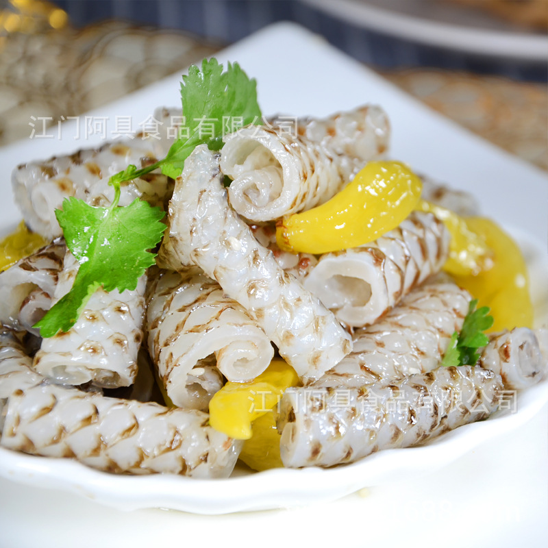 阿具泡椒鱼皮卷酒店餐饮特色开胃凉菜厂家直发海产品即食预制菜