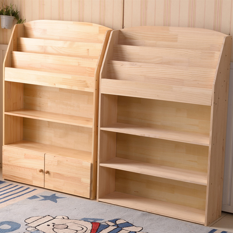 Solid Wood Children's bookshelf simple pine bookcase floor combination storage cabinet study shelf factory direct supply can be set
