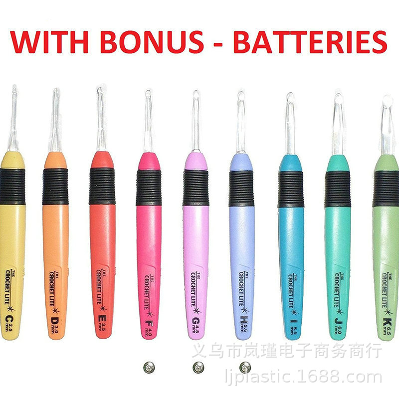 Nuevo suministro transfronterizo LED luminoso crochet creativo DIY herramienta de compilación fábrica en stock al por mayor CH047