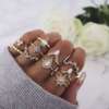 Fashionable accessory, metal ring, set, European style, suitable for import