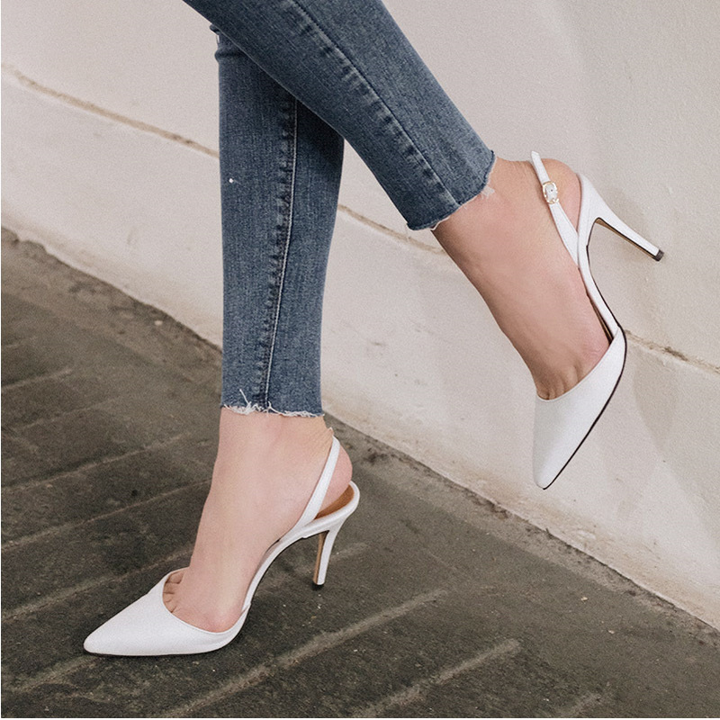 2021 Summer New Women's Sandals Baotou Stiletto Heel Pointed Toe Easiest for Match Fashion European and American Women's Shoes High Heels Wholesale