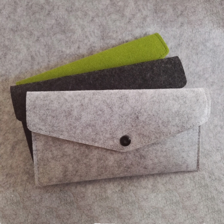 新款时尚简约毛毡手机包 创意大容量礼品促销宣传 装眼镜盒收纳包