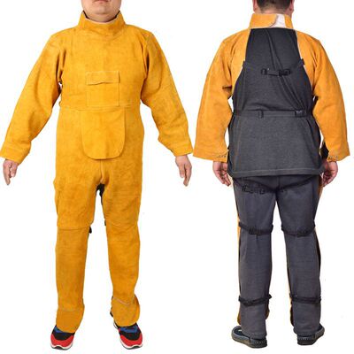 Manufactor Supplying cowhide Welder Protective clothing High temperature resistance Electric welding welding coverall Flame retardant With sleeves Leather apron