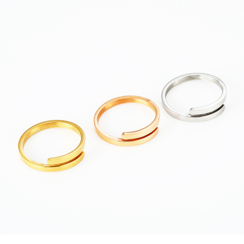 Temperament women's cross ring mom Mother's Day gift open ring smooth engravable stainless steel jewelry