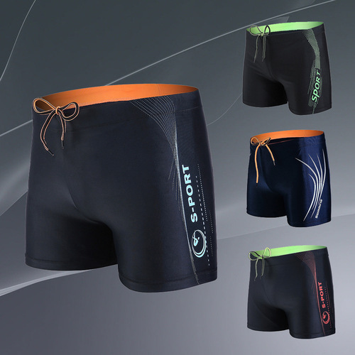 Cross-border boxer swimming trunks men's sports shorts beach pants fashion Amazon loose comfortable quick-drying hot spring swimming trunks