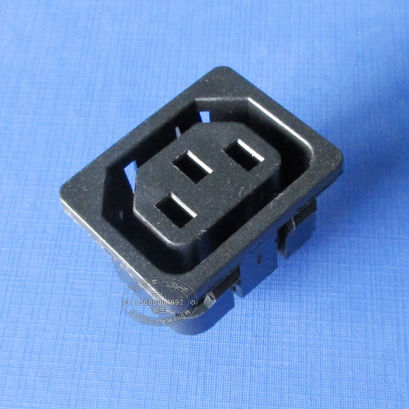 15A大电流三孔母插座 C13软卡式全铜安规高品质AC插座DB-14-M-3