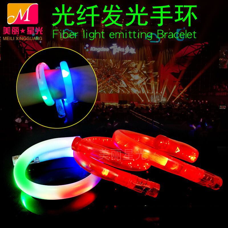 Pulsera luminosa de fiesta de cumpleaños al por mayor de fábrica, celebración de aniversario corporativo, pulsera luminosa led, logotipo impreso