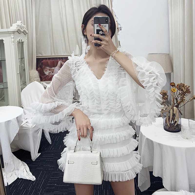 Spring and summer new long sleeve jumpsuit high waist pleated jumpsuit Sexy Slim fashion brand 5836