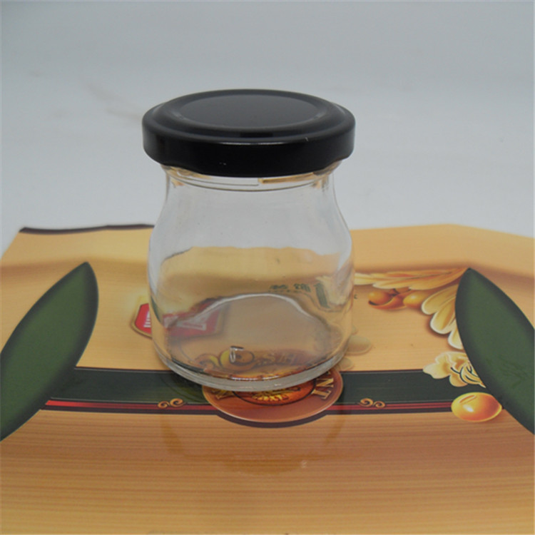 燕窝玻璃瓶丝口布丁瓶小容量食品包装瓶铁盖酱菜瓶密封果酱玻璃瓶