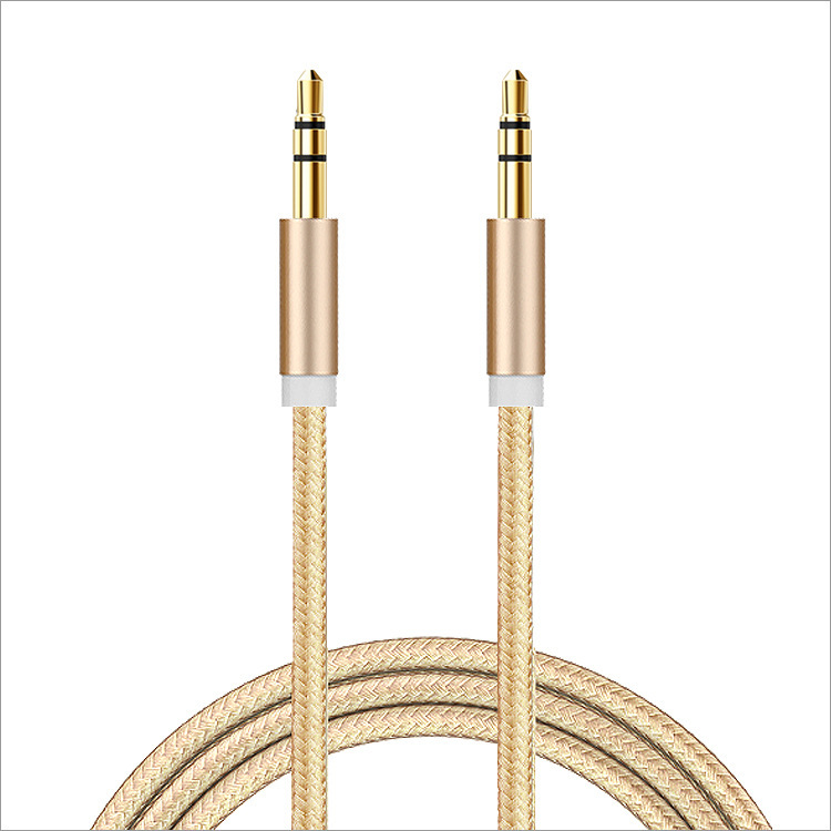 High Quality Aux Male-To-Male Audio Cable Car Universal Nylon Braided Hifi Cable