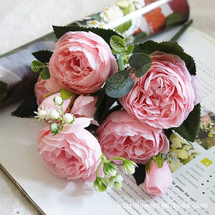 Rose bouquet 5 Philippos rose artificial flowers fake flowers home wedding photography handmade bouquet