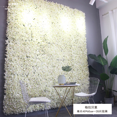 Pared de flores artificiales para bodas, pared de plantas, fondo de pared para bodas, decoración de flores falsas para escaparates de centros comerciales, flores de seda de rosa al por mayor