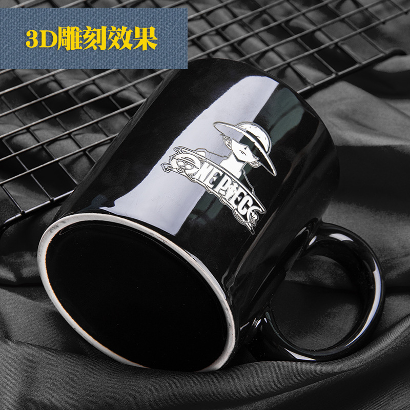 Una pieza lufei cuchara con tapa de cerámica grande taza avena