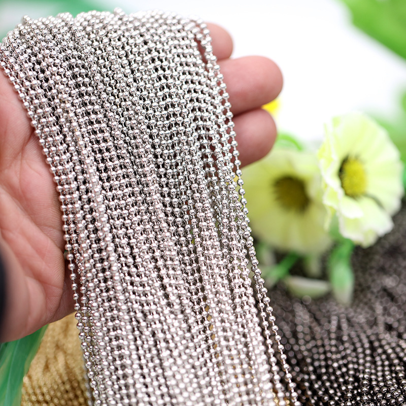 1.2-3.2mm Bead Chain Kc Gold and White K Color Handmade Doll Pendant Beaded Chain DIY Material Accessories Wholesale 1.2-3.2mm Bead Chain Kc Gold and White K Color Handmade Doll Pendant Beaded Chain DIY Material Accessories Wholesale