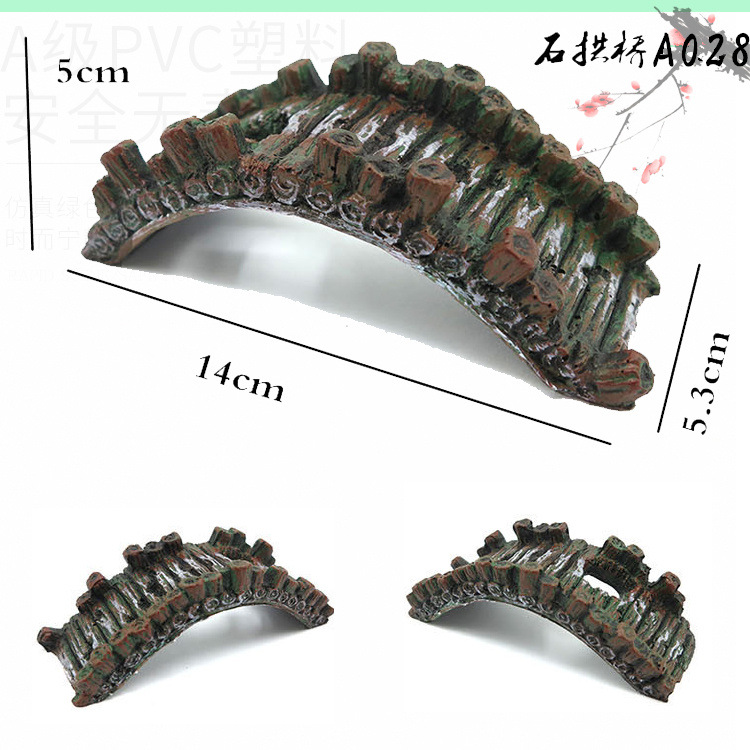 Acuario pecera paisaje decoración puente rocalla bonsai decoración resina puente tortuga plataforma de escalada psicológica bandeja de arena puente