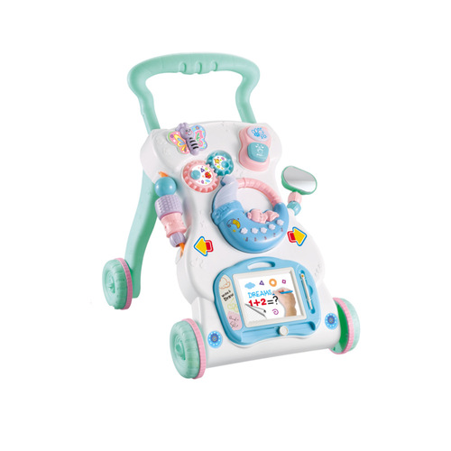Infant walker, children's stroller, music walker, adjustable speed, anti-rollover baby stroller toy