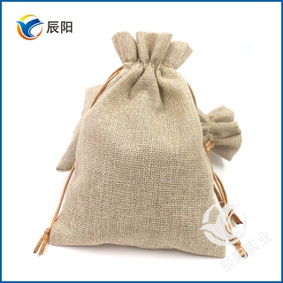 批发定做束口抽绳麻布袋 礼品麻布收纳布袋 大米包装亚麻布袋