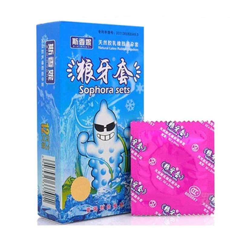 斯香妮 12 wolf braces 12 pellet -type condoms ice sensation thermal ice and fire blending adult supplies wholesale