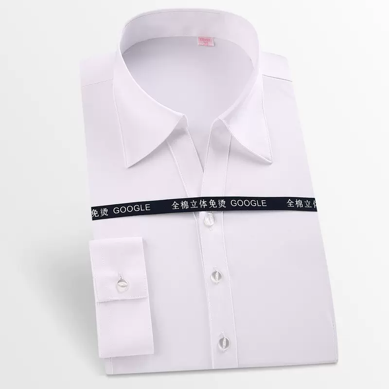 春季纯棉免烫女士长袖衬衫白色高棉商务职业正装衬衣工装刺绣logo