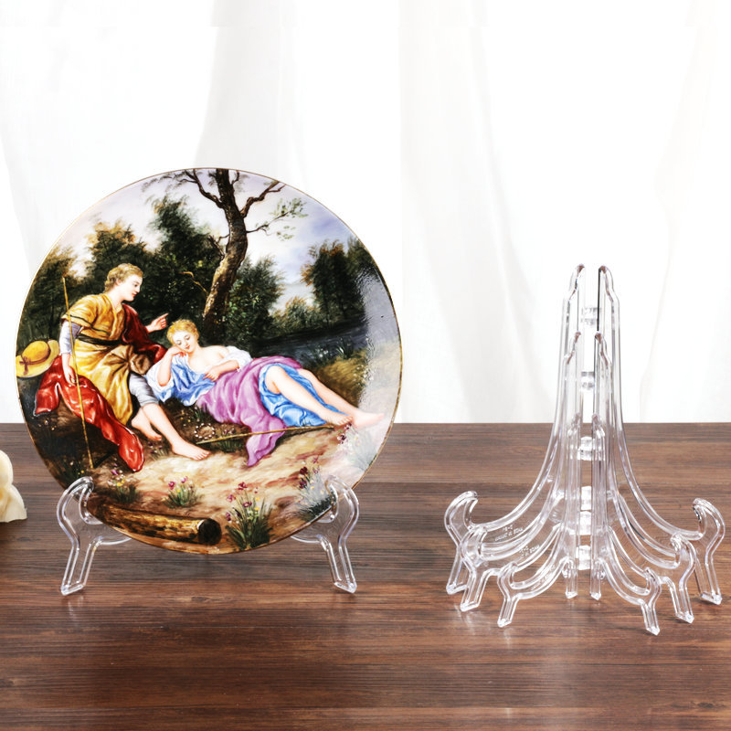 透明盘架亚克力展示架水晶相框奖牌支架有机玻璃塑料摆件摆台托架