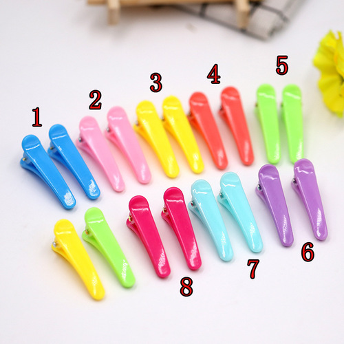 Jelly Color 4cm Duckbill Clips, Colorful Zoned Clips for Children, Stylish Hair Clips, Plastic Hair Clips, etc.