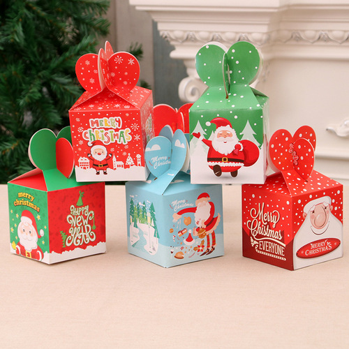 Christmas new product folding apple box cartoon Christmas Eve packaging box paper box candy box gift box