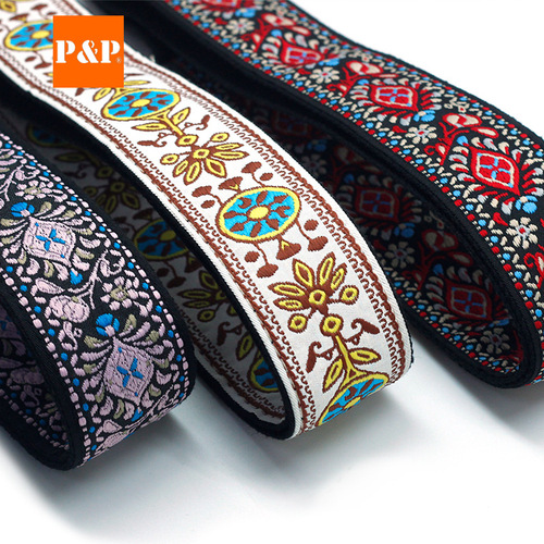 PP Guitar Strap Guitar Strap Embroidery Musical Instrument Accessories Cross-Border Amazon WISH Cross-Border