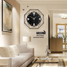 跨境亚马逊挂钟简约时尚北欧家居客厅墙面装饰方形壁钟厂家上新款
