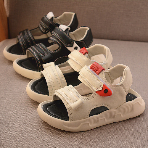 Drop shipping new  summer solid bottom Velcro boys' shoes Korean style beach shoes lightweight children's sandals
