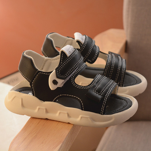 Drop shipping new  summer solid bottom Velcro boys' shoes Korean style beach shoes lightweight children's sandals